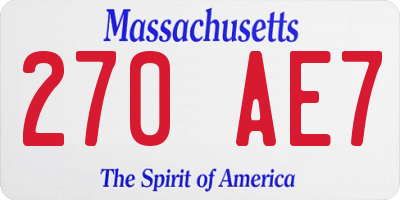 MA license plate 270AE7