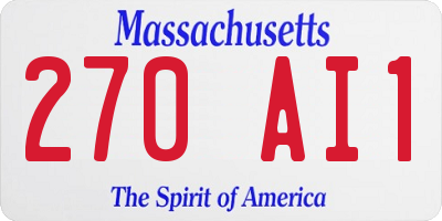 MA license plate 270AI1