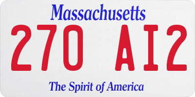 MA license plate 270AI2