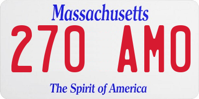 MA license plate 270AM0