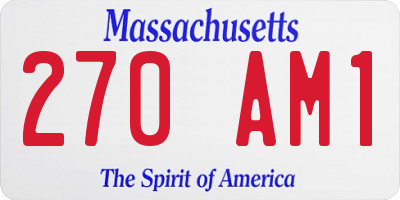 MA license plate 270AM1