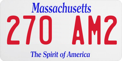 MA license plate 270AM2