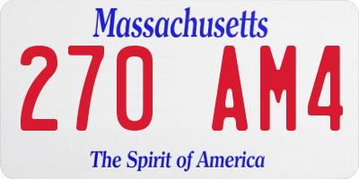 MA license plate 270AM4