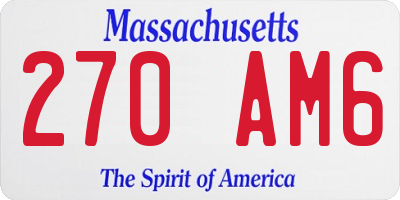 MA license plate 270AM6
