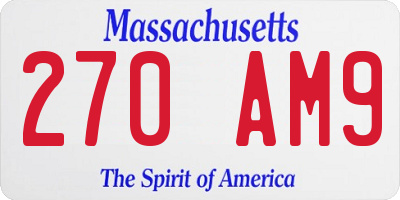 MA license plate 270AM9