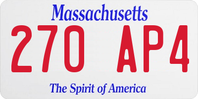 MA license plate 270AP4