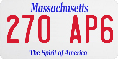 MA license plate 270AP6