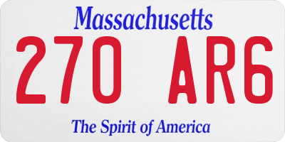 MA license plate 270AR6