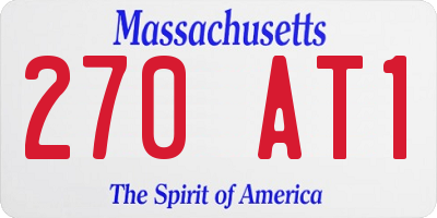 MA license plate 270AT1