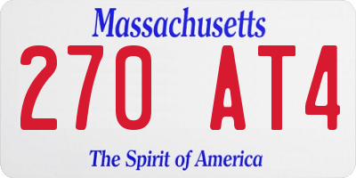MA license plate 270AT4