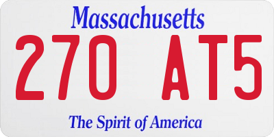 MA license plate 270AT5