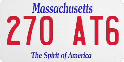 MA license plate 270AT6