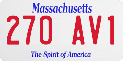 MA license plate 270AV1