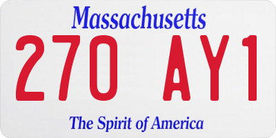 MA license plate 270AY1