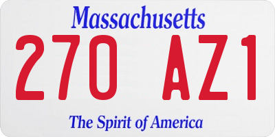 MA license plate 270AZ1
