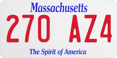 MA license plate 270AZ4