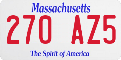 MA license plate 270AZ5