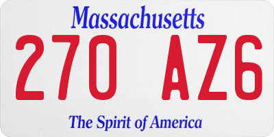 MA license plate 270AZ6