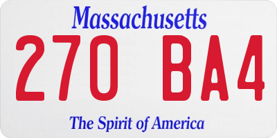MA license plate 270BA4