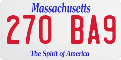 MA license plate 270BA9