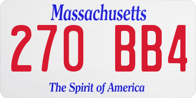 MA license plate 270BB4