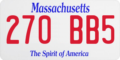 MA license plate 270BB5