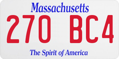 MA license plate 270BC4