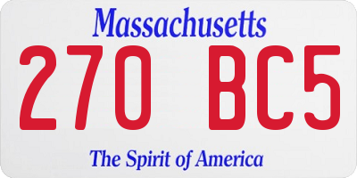 MA license plate 270BC5