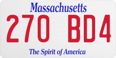MA license plate 270BD4