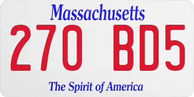 MA license plate 270BD5