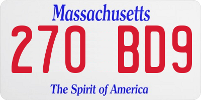 MA license plate 270BD9