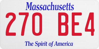 MA license plate 270BE4