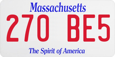 MA license plate 270BE5