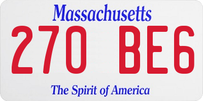 MA license plate 270BE6