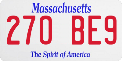 MA license plate 270BE9