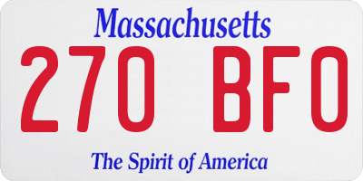 MA license plate 270BF0