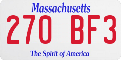 MA license plate 270BF3