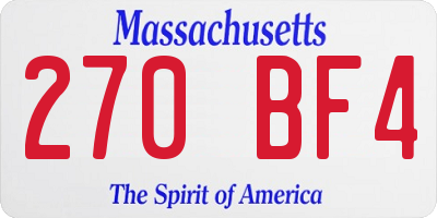 MA license plate 270BF4