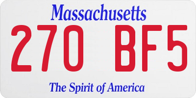 MA license plate 270BF5