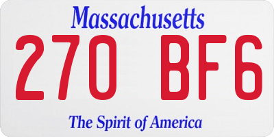 MA license plate 270BF6