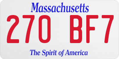 MA license plate 270BF7