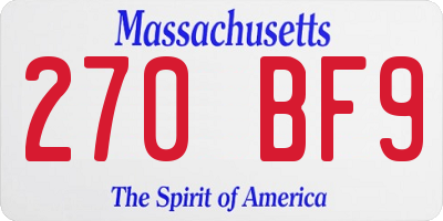 MA license plate 270BF9