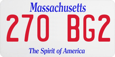 MA license plate 270BG2