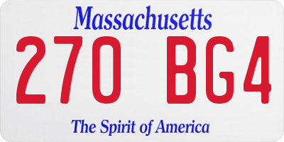 MA license plate 270BG4