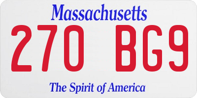 MA license plate 270BG9