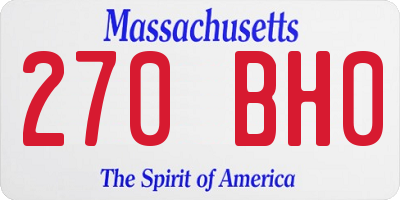 MA license plate 270BH0