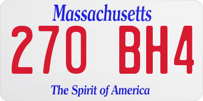 MA license plate 270BH4