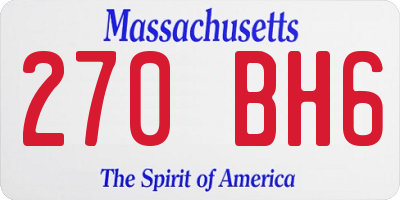 MA license plate 270BH6