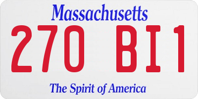 MA license plate 270BI1