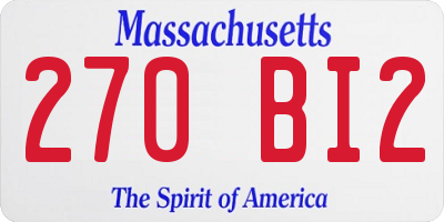 MA license plate 270BI2